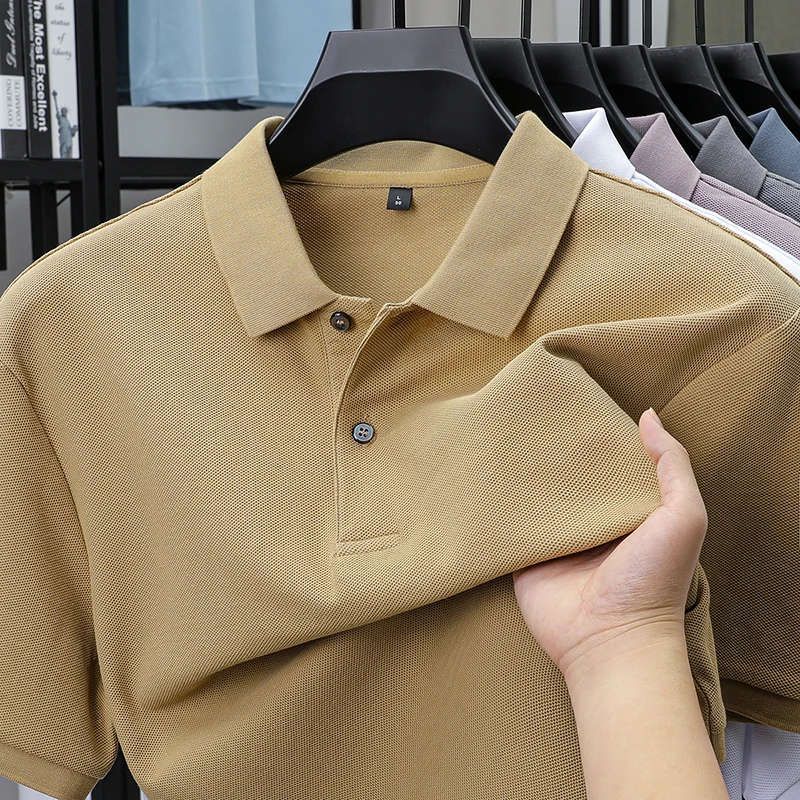 

100% хлопчатобумажные мужские Короткие рукава рубашки Polo комфортабельные высококачественные темпераменты мода воздухопроницаемые футболки летний новый Чистый цвет одежда