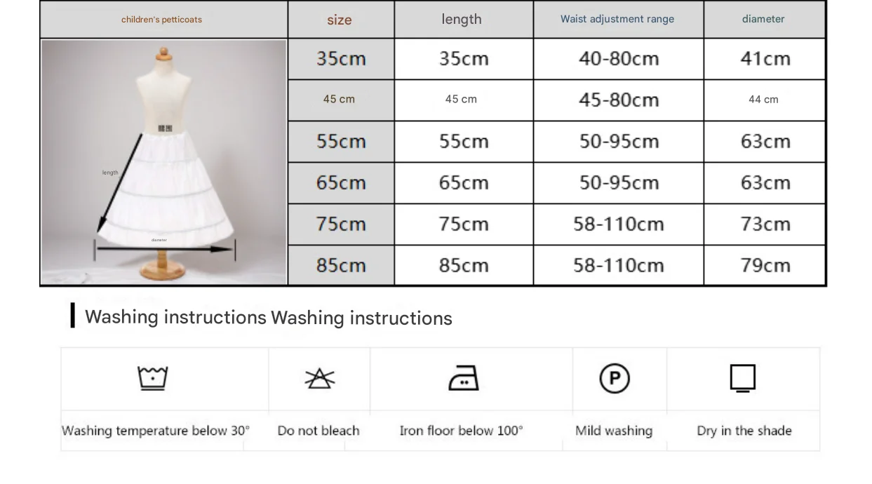 White Petticoats for Children Ball Gown Wedding Flower Girl Dress 2/3 Hoops Crinoline Puffy Kids Slip High Quality Underskirt