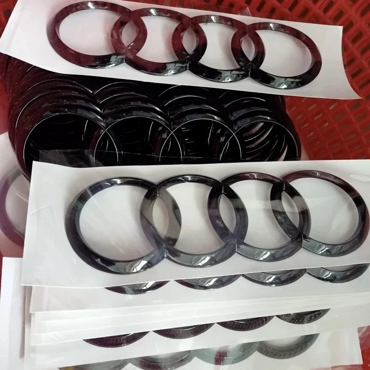 

1pc 4-Ring ABS Car Hood Front Bonnet Grill Rear Trunk Emblem Logo Sticker For Audi A3 A4 A5 A6 A7 Q2 Q3 Q5 Q8 TT Black/Silver