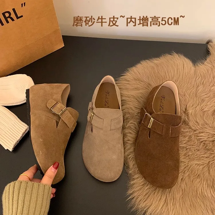 Women's Shoes Platform Autumn Female Footwear Casual Sneaker Increas Height Loafers With Fur Clogs Fall Dress Winter Slip-on Inc