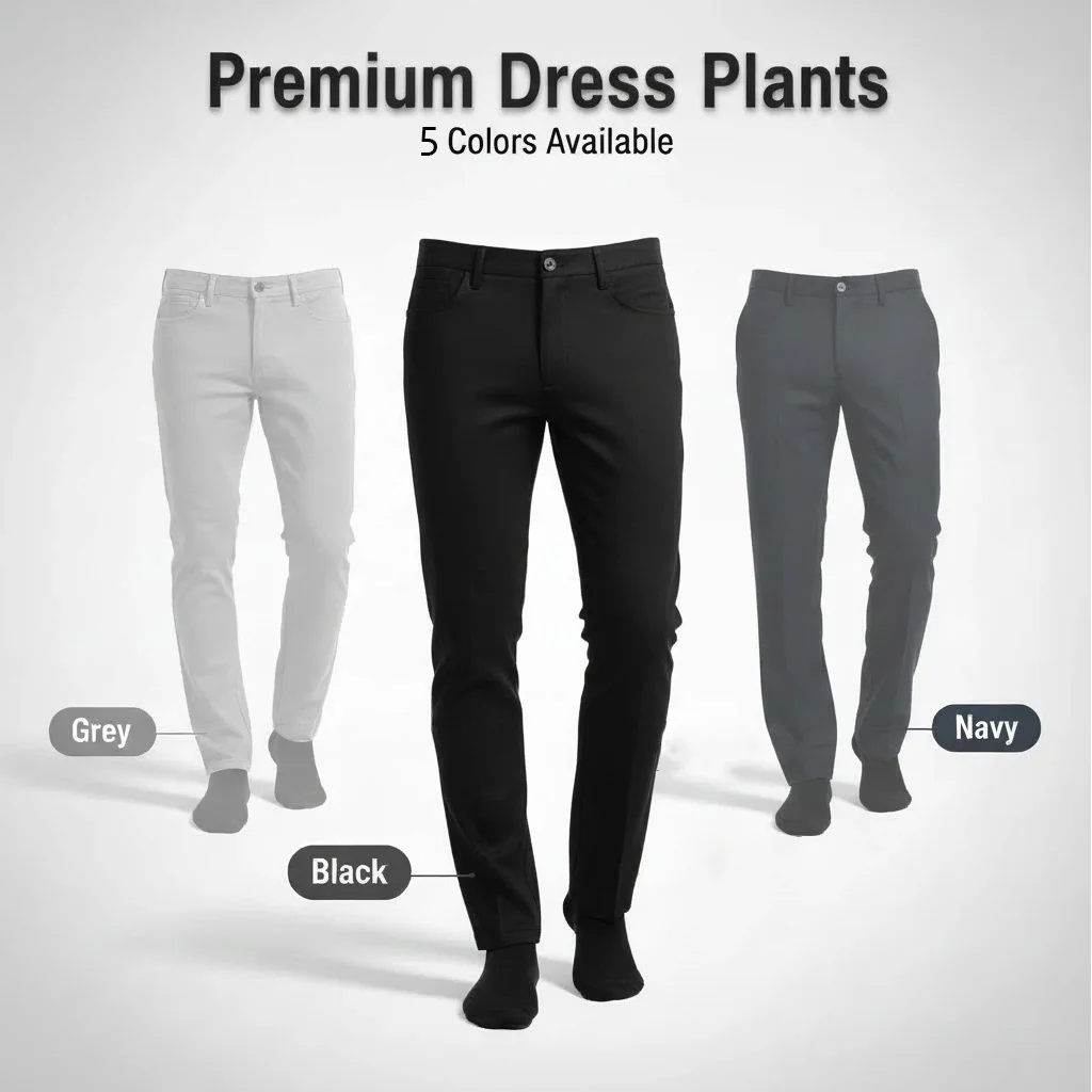 

Summer Men's Classic Trousers Casual Business Suit Pants Fashion Men's Elastic Straight Sleeve Formal Slim Fit Dress Trousers