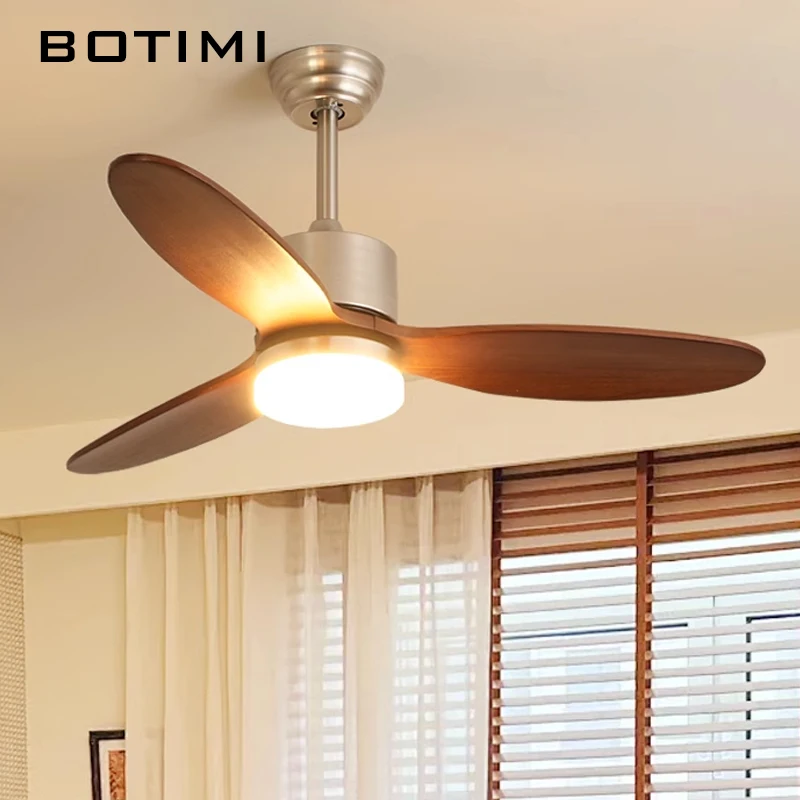 BOTIMI 42 Inch Ceiling Fan With Lights For Living Room 36 Inch Ventilateur de plafon Small Size Bedroom Cooling Dining Fan Lamp