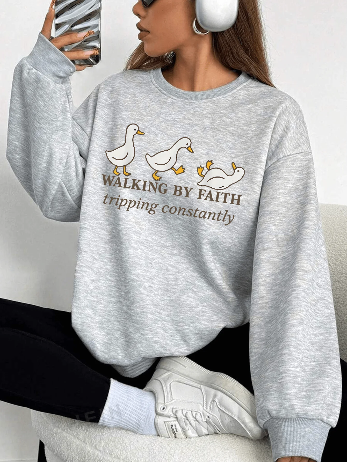 Winter Clothing Gift Ideas - Women's Walking By Faith Duck Graphic