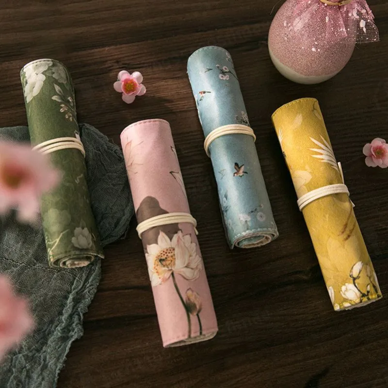 Vintage Chinese Style Canvas Pencil Case, Cultural Souvenir Kids Birthday Gift