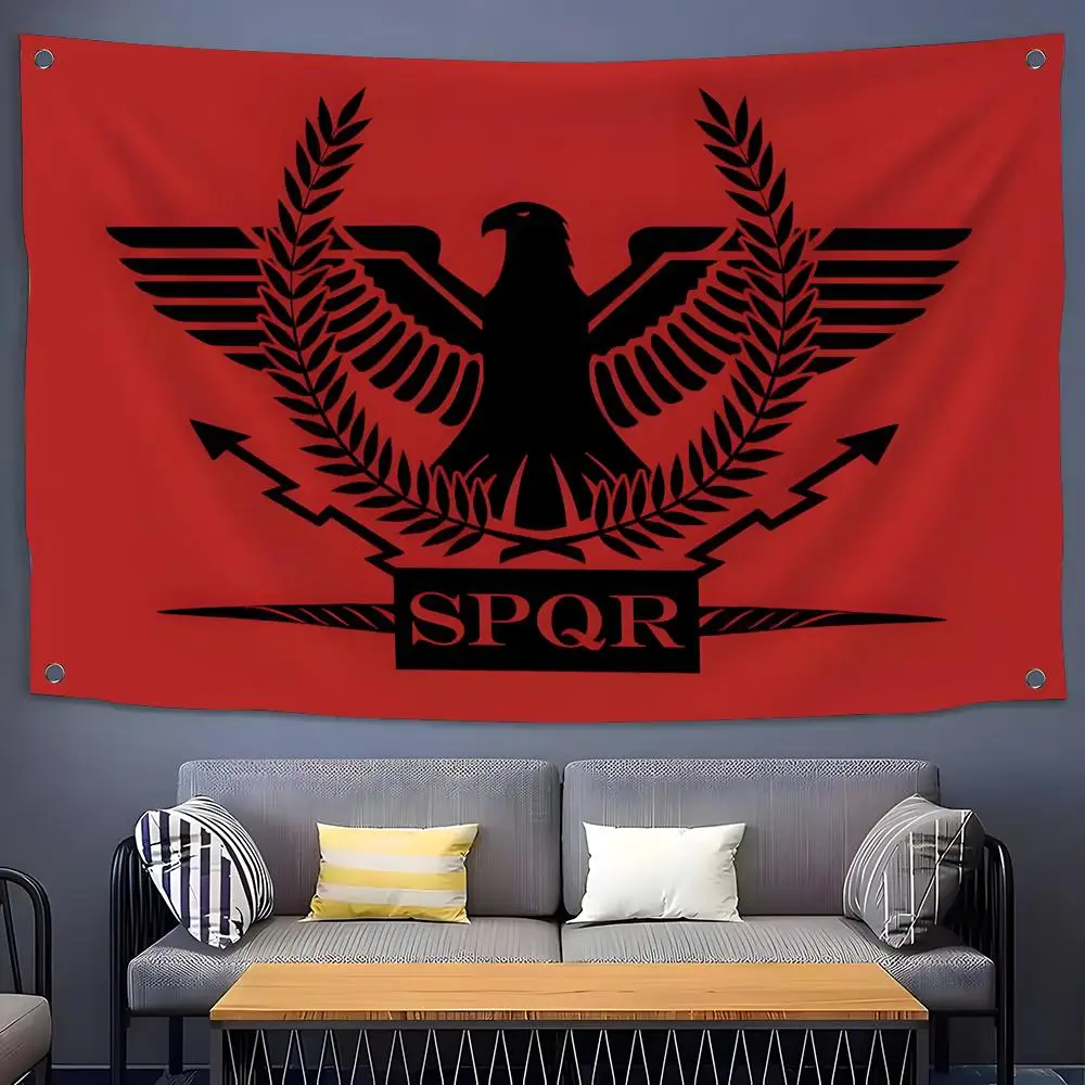 Symbol Roman SPQR Flags Flags for Room, Bedroom, Home, Outdoor, Wall Hanging, Concert Print, Art Banner