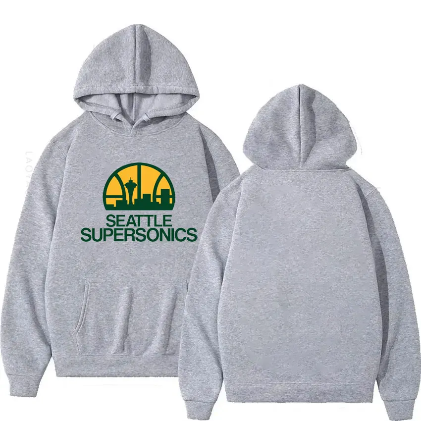 Seattle Supersonics Theme Hooded Shirt Sweatshirts for Men Men's Hoodies New & Graphic spring and autumn Long Sleeve Hoodie