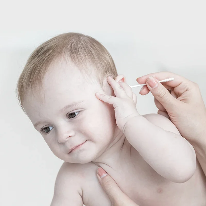 Sticks Cotton 400PCS Organic Baby Cotton Swabs Paper Buds for Baby Ear Nose Clean Ultra Safe Hypo-allergenic Biodegradable