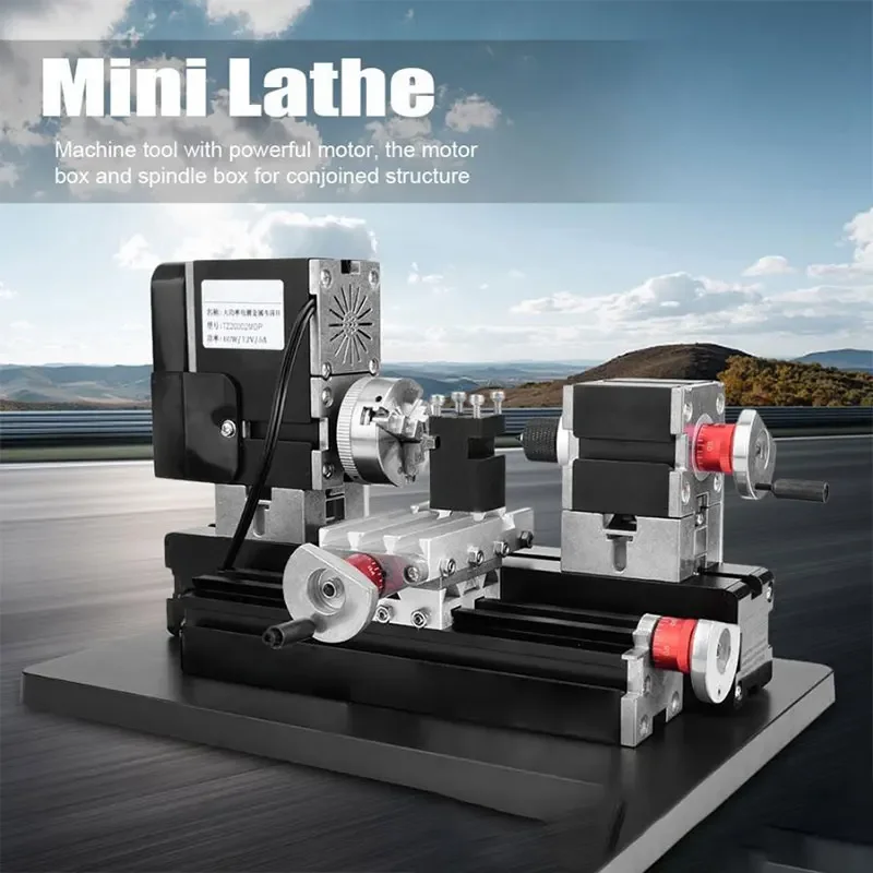 Micro Lathe DIY Mini Metal Micro Universal Tool High Power Metal Angle Lathe