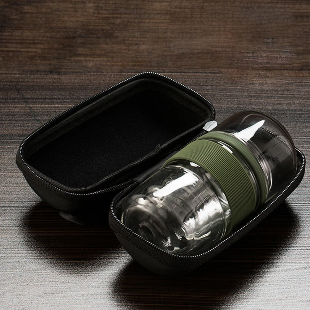 

1Pcs Portable Glass Tea Cup Multi-Purpose Teapot Travel Use One Pot Two Cups Perfect Gift Glass Kung Fu Tea Set