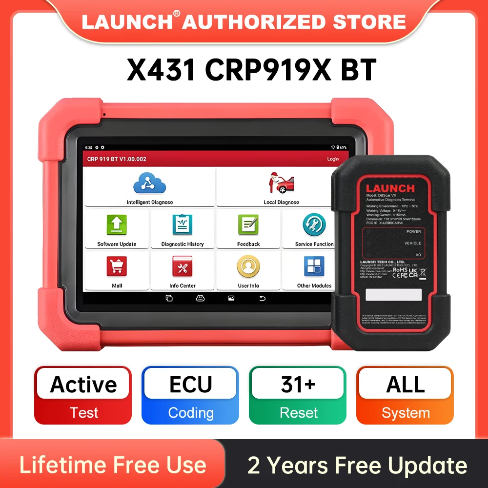 

Диагностический сканер LAUNCH X431 CRP919X BT OBD2 для автомобилей, профессиональный инструмент для диагностики, кодирования ЭБУ, поддержка CANFD и DOIP
