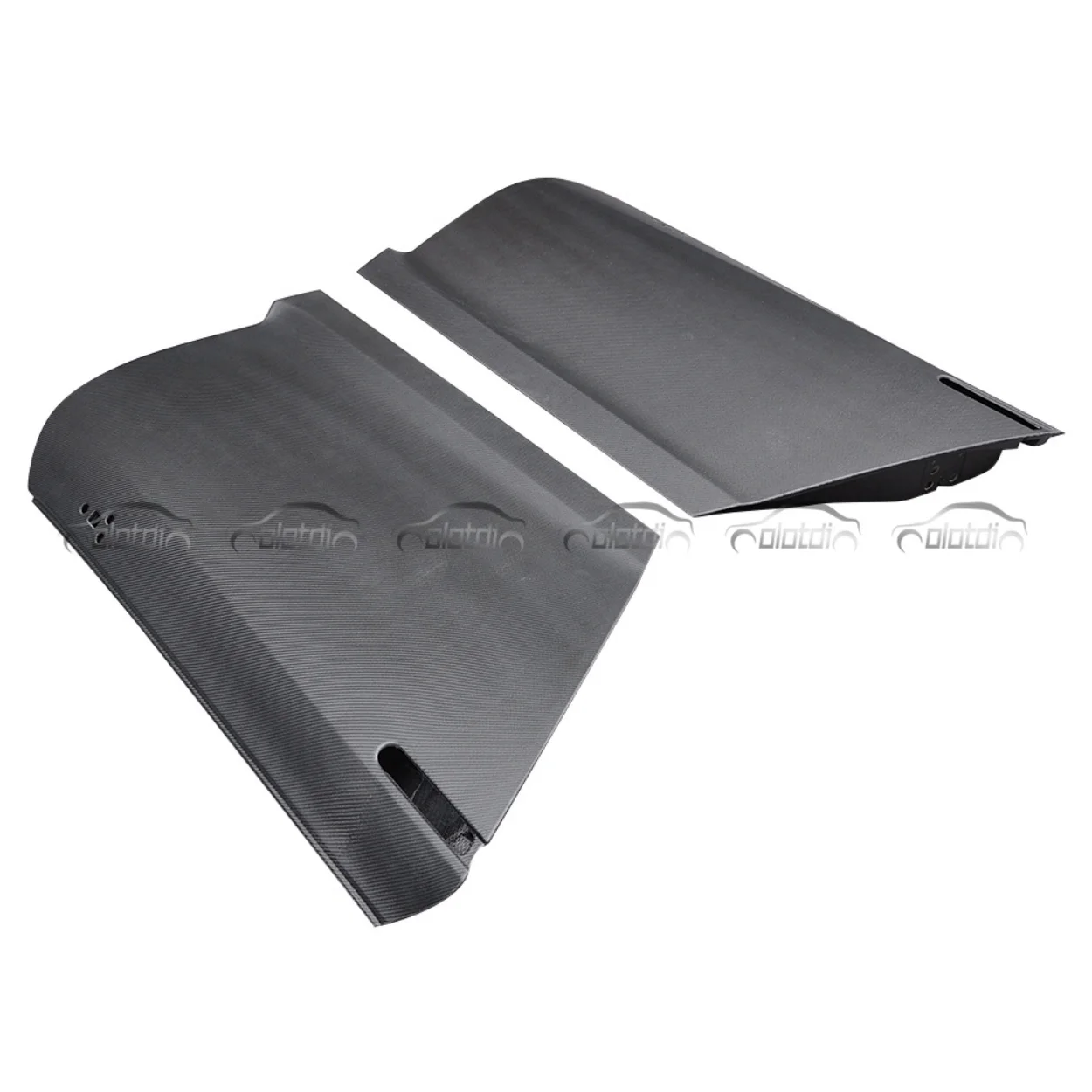 OLOTDI 2pcs OEM Style Wet Carbon Black 3X3 Twill Weave Car Doors for GT-R (R35) 2008-2017 Replacement Vacuum Molding High