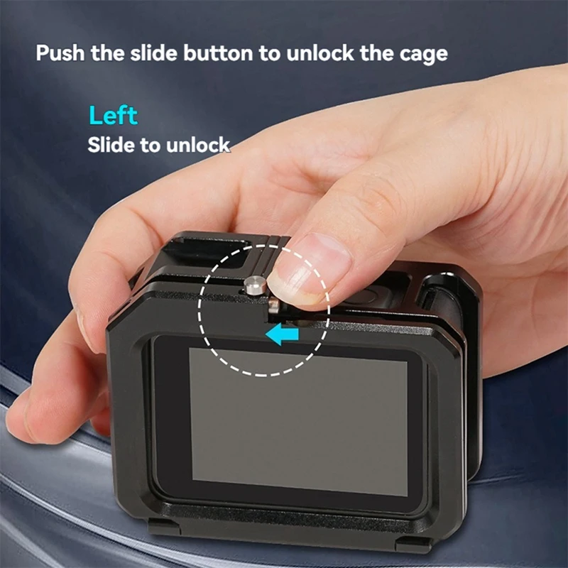 ELECT-Magnetic Camera Cage Quick Release With Cold Shoe Mount Protective Frame Aluminium For Gopro 13/12/11 Action Camera