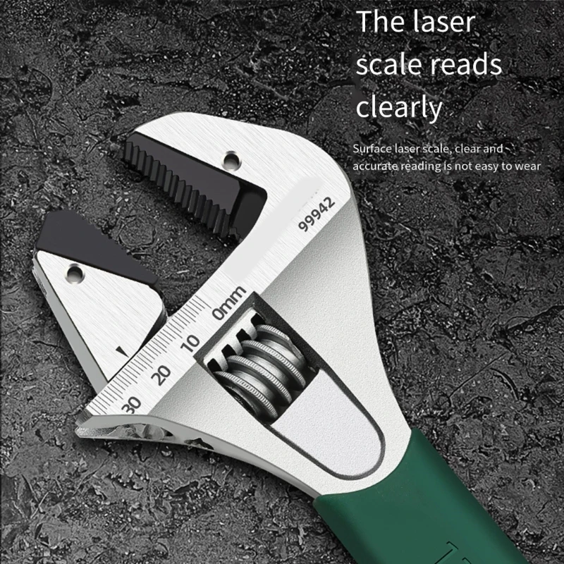 Carbon Steel Adjustable Wrench with Comfortable Handle rusts Resistant Spanner 3 Size for Household Professional DIY Use