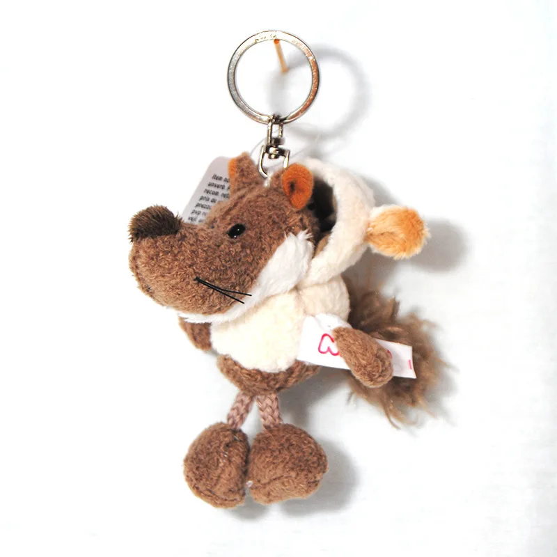 Special Wolf And Blue Bird Key Chain Classic 3D Monkey Gorilla Model Stuffed Animal Keyring Soft Doll Keyfob Gift For Lover