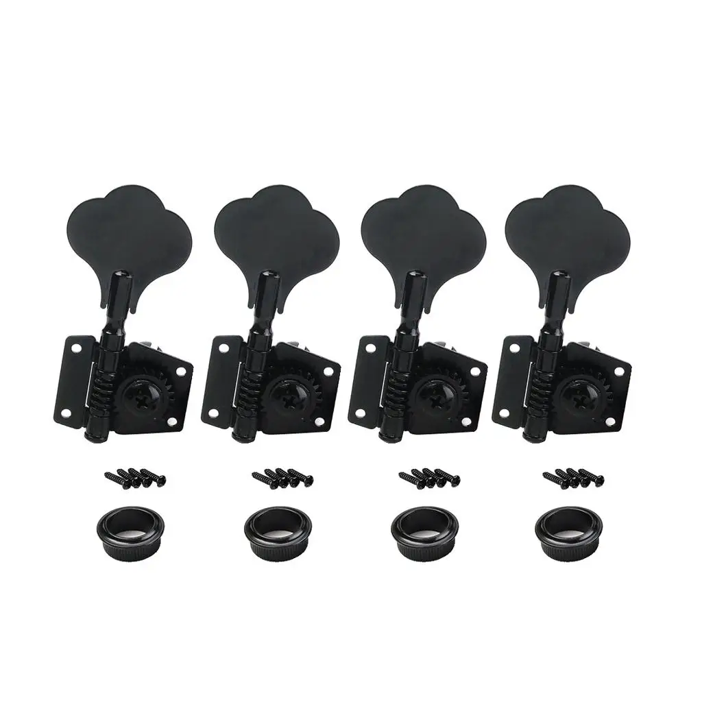 Zinc Alloy Pack Of 4R Machine Head Tuning Pegs for Bass Guitar Black