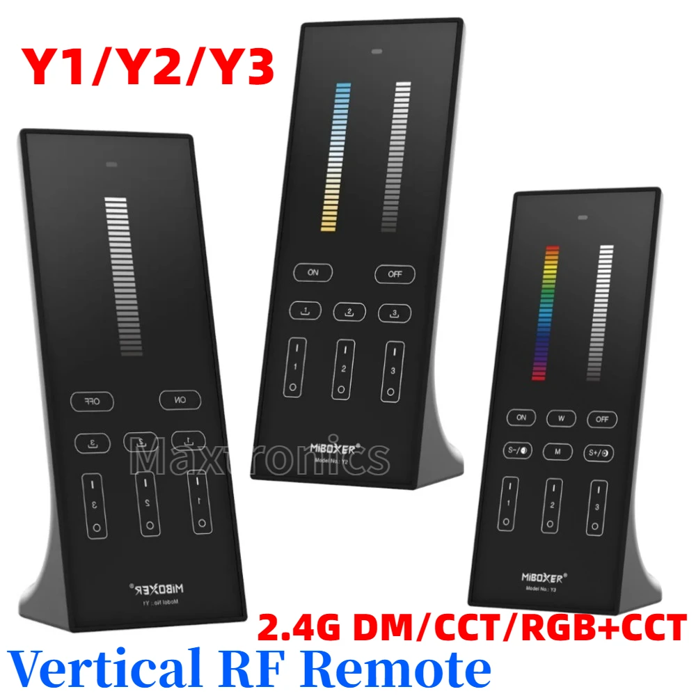 Miboxer Y1/ Y2/ Y3 2.4GHz Brightness CCT RGB+CCT Vertical Remote Control Color Temperaturen Dimmer for LED Buld LED Strip Light