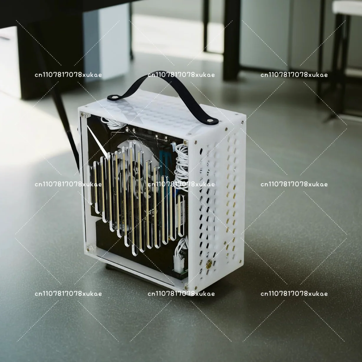 Mini Portable A4 Portable 1U Power Supply Mini ITX Single Display Fully Transparent Side Transparent Small Main Case