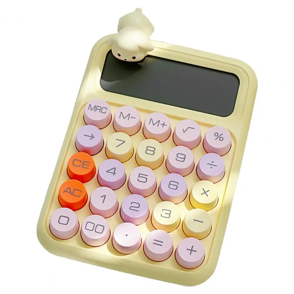 

Cute Animal Desktop Calculator Large Display 12 Digit Precise Contrasting Color Women Girls Calculator Office School