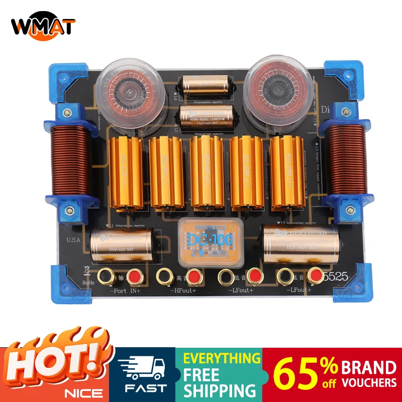 

5525/two Way Crossover 2000W High-End Stage Design for 12-15" Woofer & 44-100mm Tweeter 2200Hz Frequency Divider