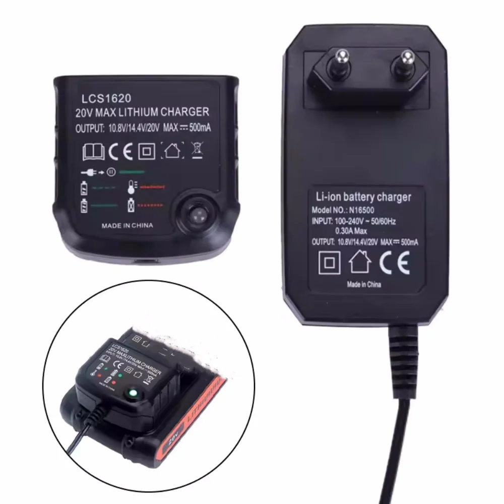 Carregador recarregável de bateria de lítio níquel cromo lcs1620 para black & decker 20v para lbxr20 lb20 lbx20 lbx4020 lb2x4020 parte