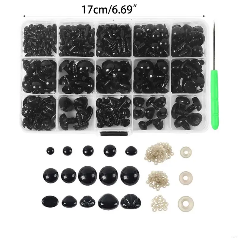 62CF 1Set Veiligheidsogen Plastic Poppen Oog en Neus voor DIY Marionet Beer Ambachtelijk Gehaakt Speelgoed en Pluche Maken