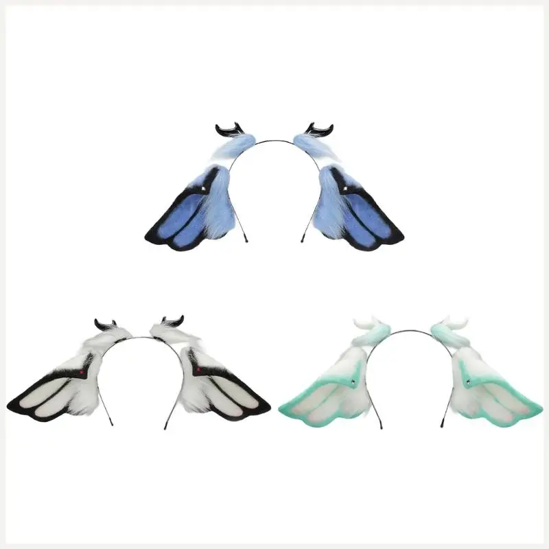 Faux Furs Animal Ear Hairband Bendable Frame For Halloween Anime Roleplay Event