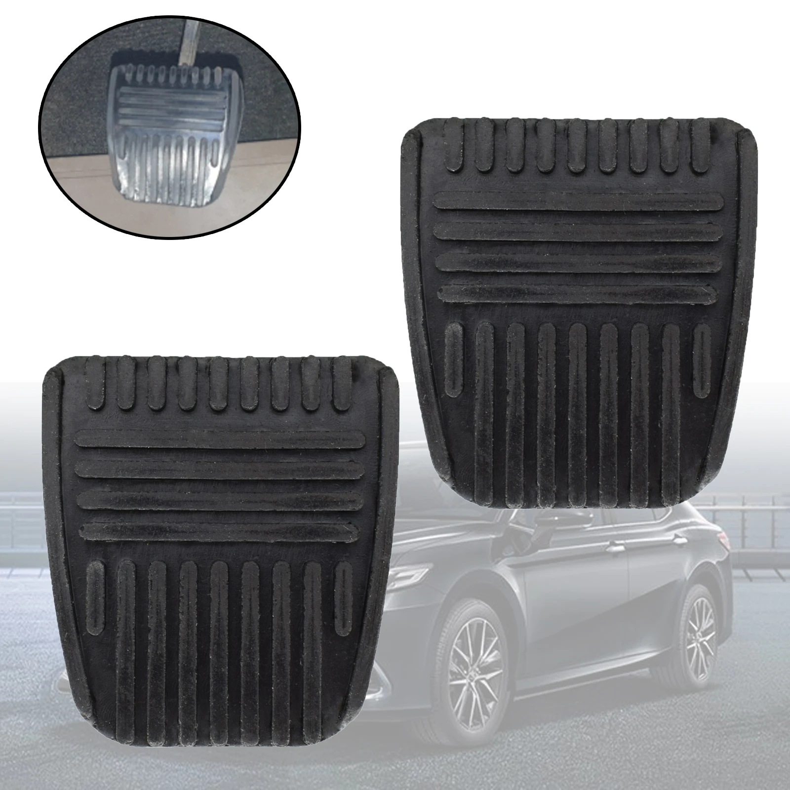 2Pcs Brake Clutch Pedal Pad Cover Set For Toyota Camry 4Runner Celica Land Cruiser Paseo RAV4 Van Car-Styling Rubber 31321-14020