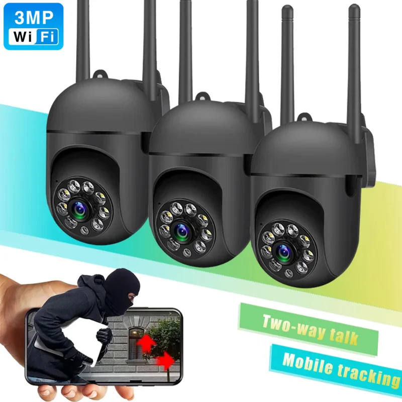 3MP WIFI IP Camera Two way audio Move To Follow Outdoor Wifi Surveillance Camera Security Protection Cameras Hd night vision