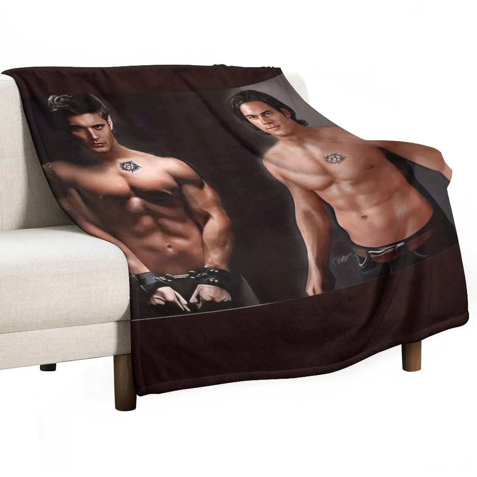 SUPERNATURAL - Winchester brothers Throw Blanket for sofa Summer Beddings Travel Thermal Sleeping Bag Plaid on the sofa Blankets