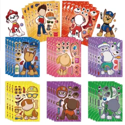 8pcs Patrulha Pata Skye Crianças DIY Puzzle Sticker Jogos Engraçados Make-a-Face Montar Jigsaw Sticker Livro DIY Meninos Meninas Brinquedos Presente