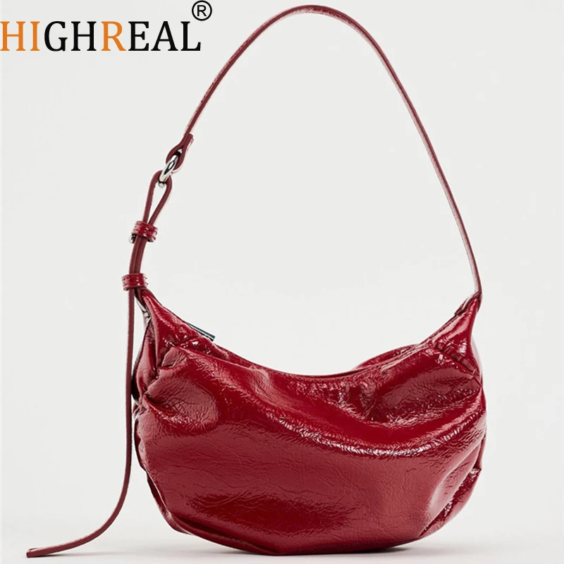 

Fashion Pleated Handlebags for Women PU Cloud Bags Leisure Armpit Bag Shopping Shoulder Bags Dumpling Handbag Female Hand Bags