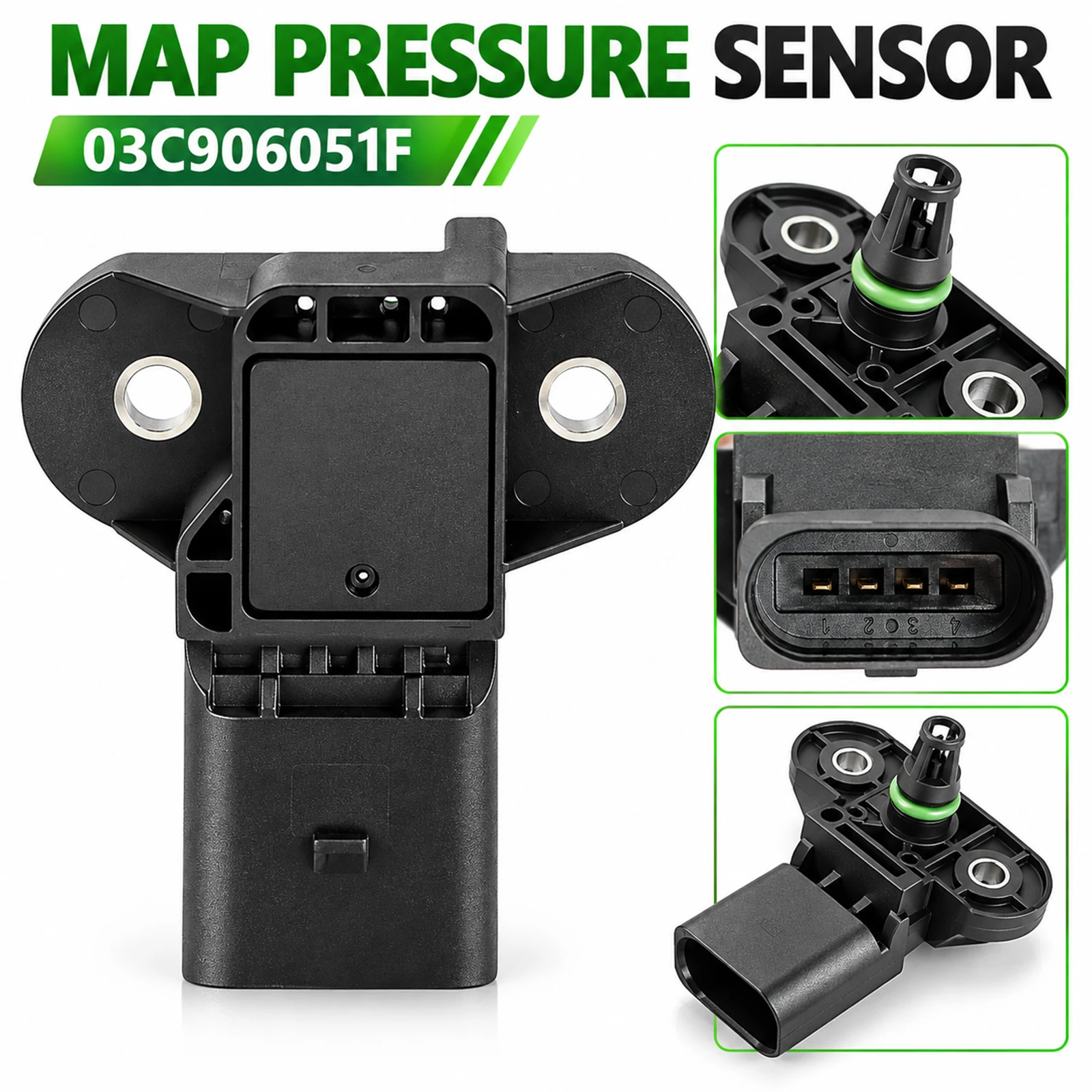 Manifold Absolute Pressure Sensor MAP For Skoda Fabia Karoq Kodiaq Octavia Roomster Rapid Superb Yeti Seat Alhambra Altea Arona