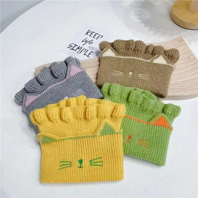 Sciarpa di cartone animato per bambini Sciarpa invernale Sciarpa lavorata a maglia di lana per regalo per attività scolastiche all'aperto per bambini