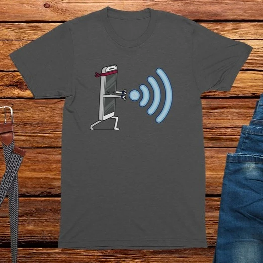 الهاتف المحمول واي فاي مضحك نمط طباعة الرجال تي شيرت الصيف أزياء عارضة مريحة وناعمة القطن للجنسين المحملات خمر قمم