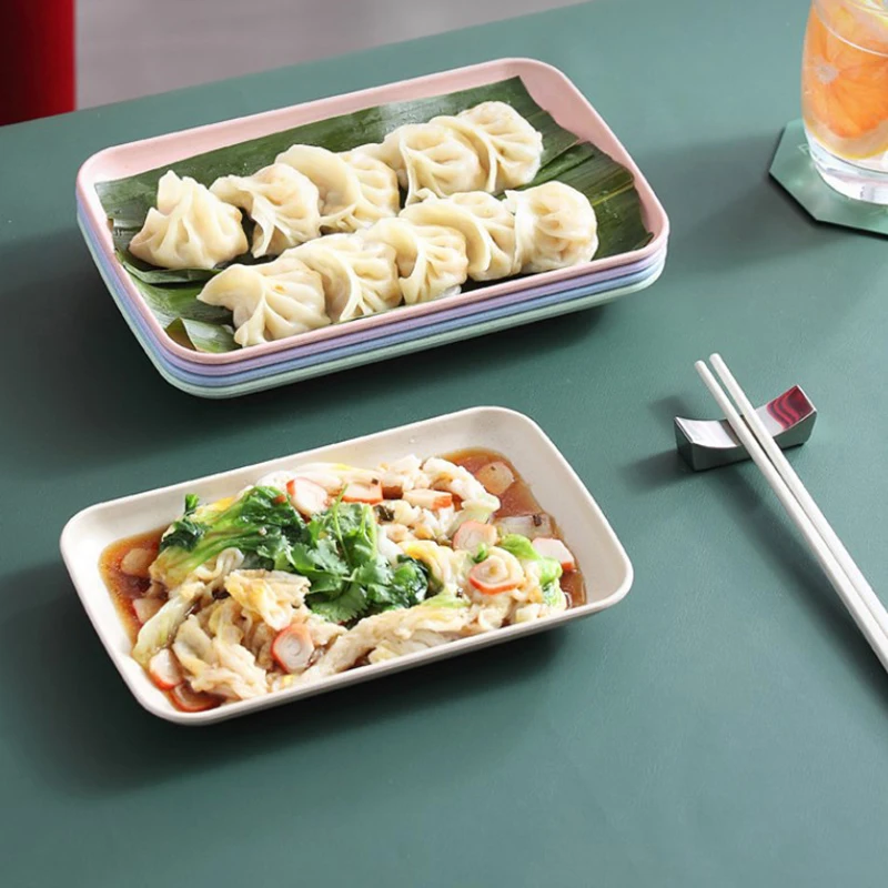 Plastic Serving Tray Home Tea Fruit Dessert Tray Anti-SlipScratch Resistant Plastic Food Cooking Storage Tray Kitchenware