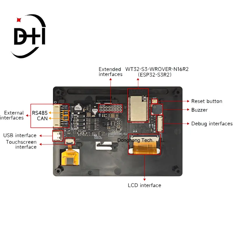 New 4.3 Inch Touch lcd screen WT32S3-43H 480X272 Resolution esp32 display esp32 s3 module display with esp32 development board