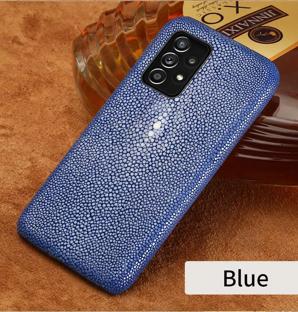 

100% Genuine Stingray Leather Cover Case Galaxy fold6 5 4 A55 A54 A53 S25 S24 S23 S22 Ultra S21 Plus FE Note 20 10