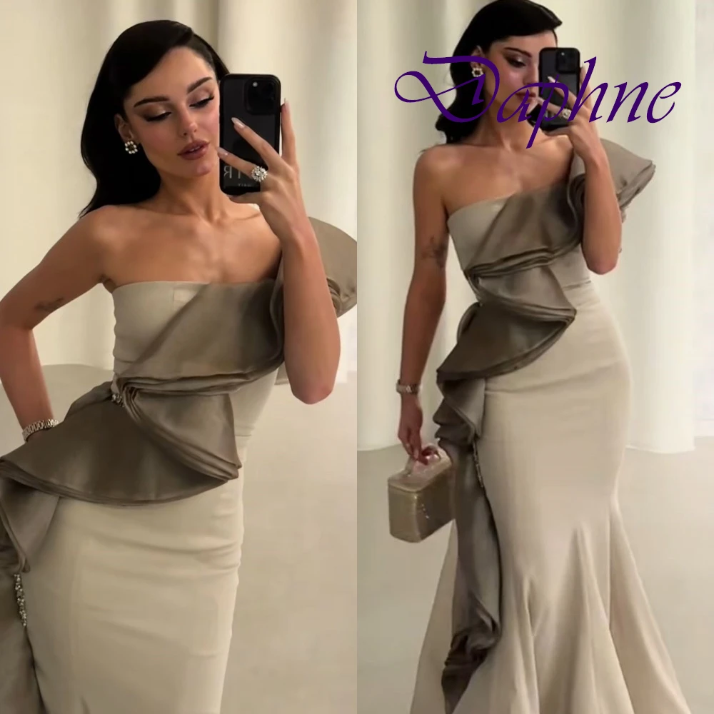 Customized Exquisite One Shoulder Sleeveless Evening Dress High Quality Satin Prom Dresses Delicate Bespoke Occasion Gowns