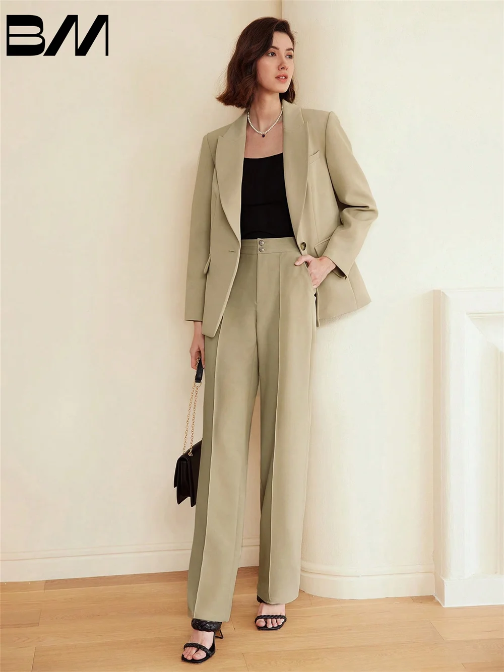 Charming Khaki Women's Suit Suit Blazer Classic 2 Piece Designer Wedding Tuxedo Special Occasion Prom Dress Formal Office Jacket