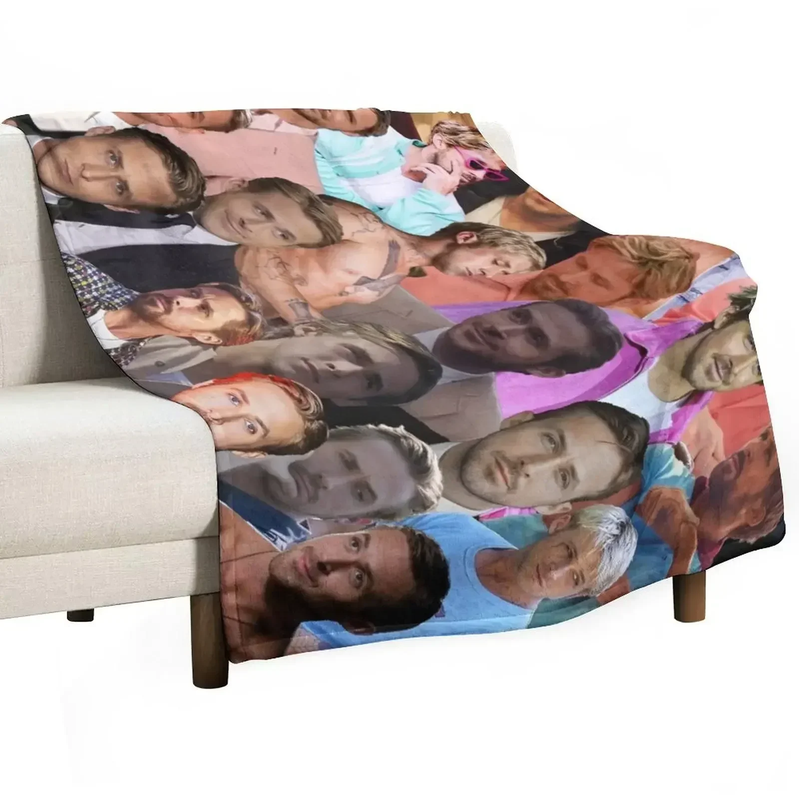 

Ryan Gosling Photo Collage Throw Blanket Comforter Decorative Sofa Polar Blankets