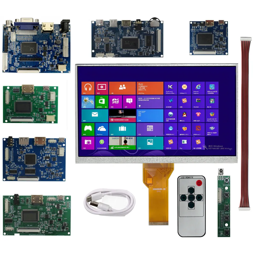 9 Inch AT090TN12 High Brightness LCD Display Screen Universal DIY Driver Control Board Raspberry Pi PC Portable Monitor