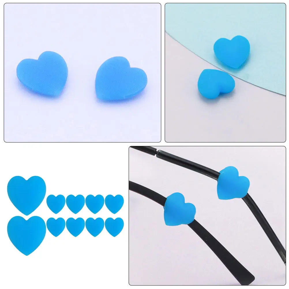 Heart Shape Silicone Eyeglass Ear Grips – 5 Pairs Non-Slip, Soft & Comfortable Retainers for Men, Women, Teens