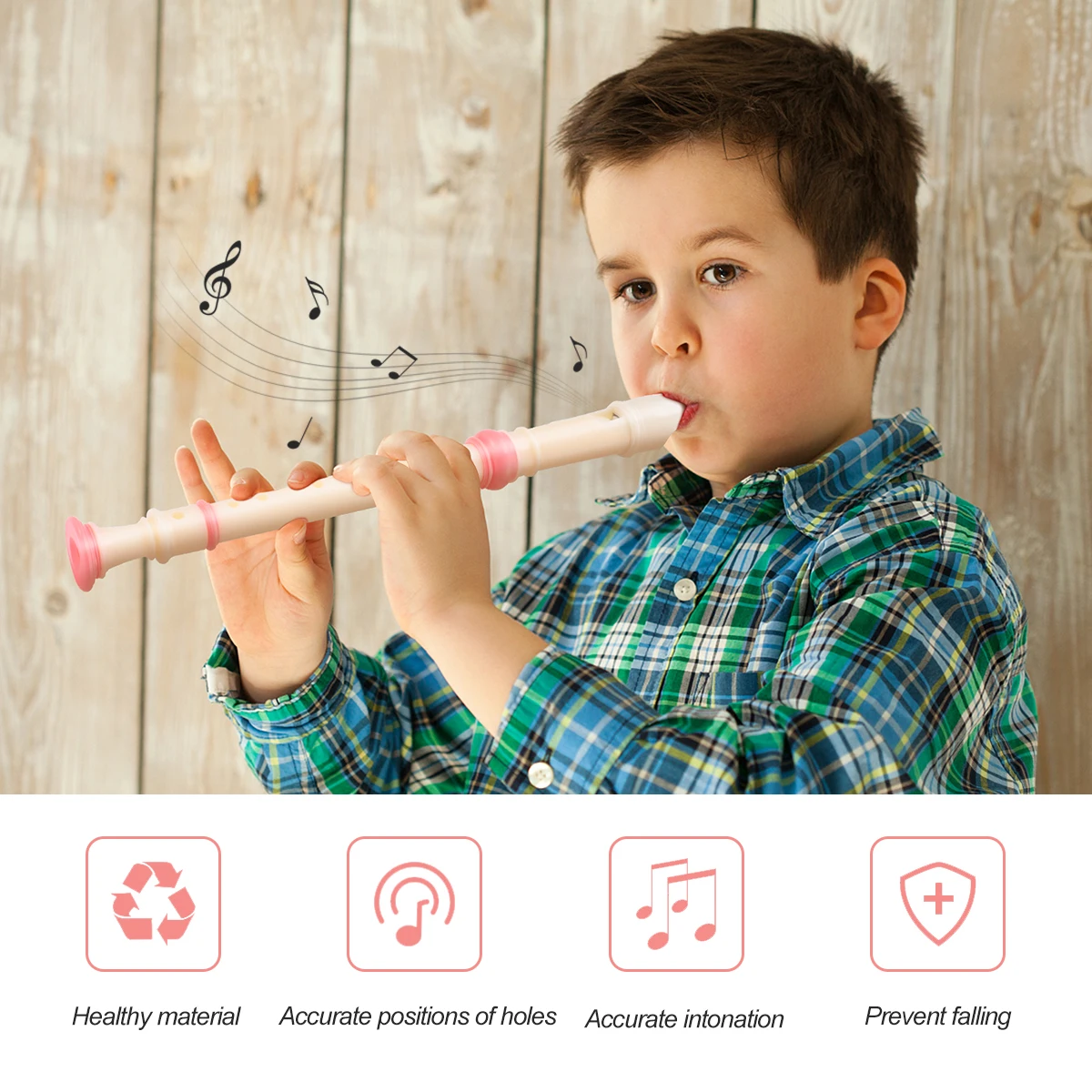 

Beginner Flute 6 Hole Flute Bright Color Ideal for Kids Music Playing Wind Instruments Students Clarinet Portable Long lasting