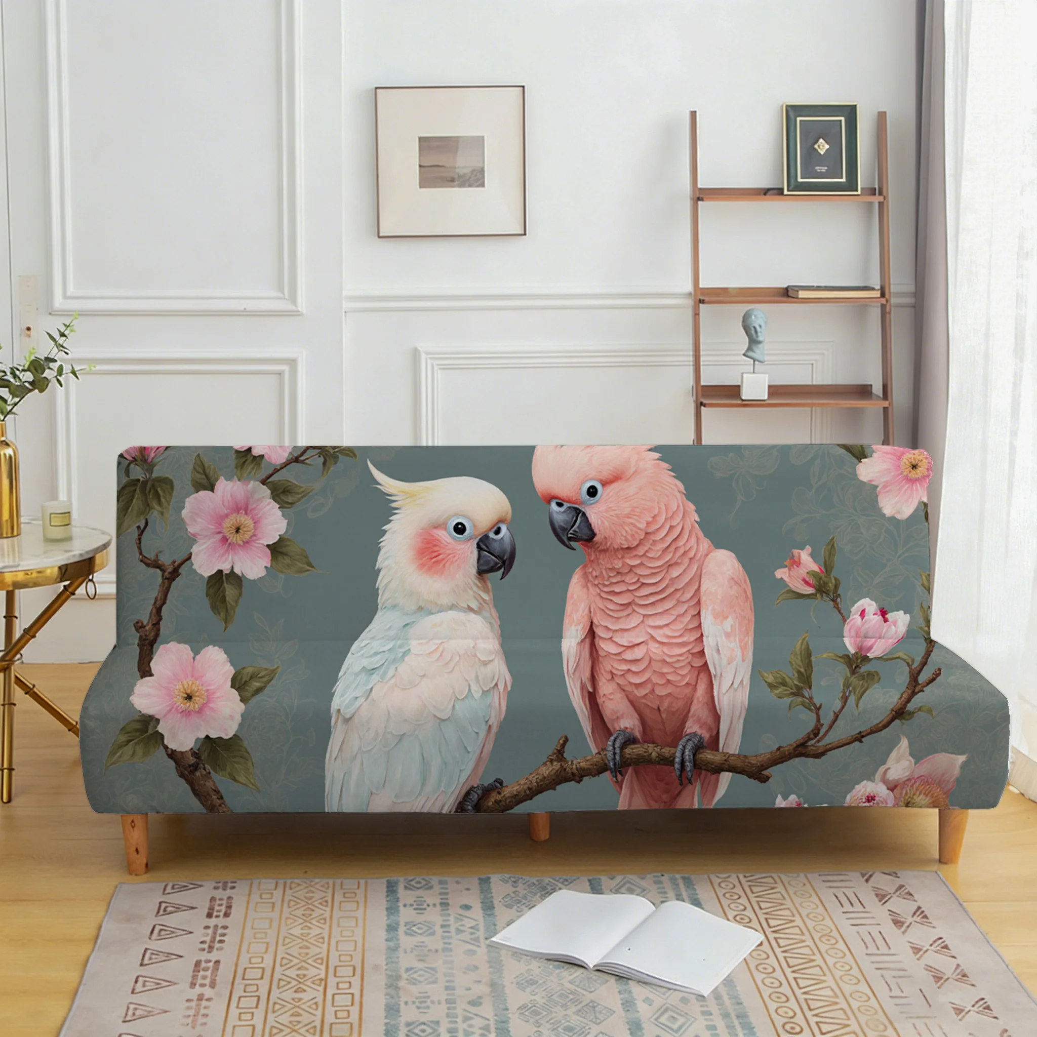 

Эластичное покрывало для дивана Pink Cockatoo, подходит для различных стилей домашнего декора, легко устанавливается, можно стирать в машине.