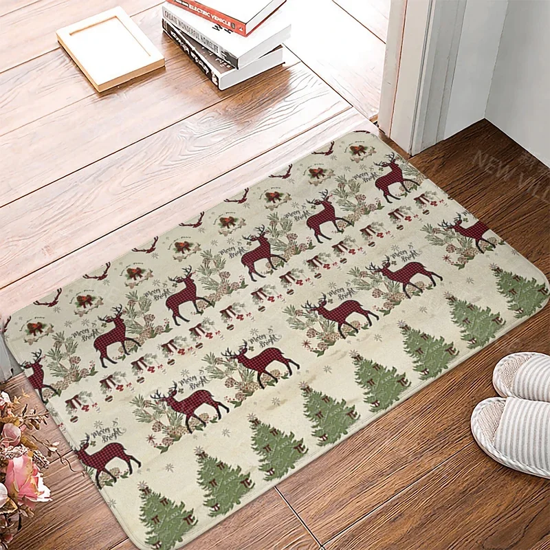 Christmas series anti slip shower mat bathroom carpet shower mat home decoration floor mat kitchen bedroom living room door mat