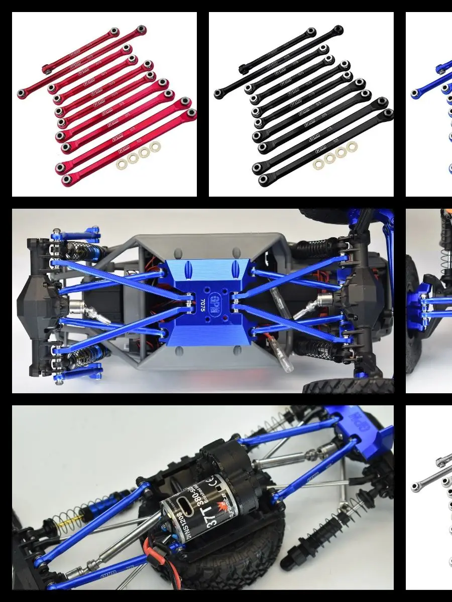 GPM Alu7075 F & R Chassis Link Onderdelen Boom + Voorste stuurstang AXIAAL UTB18 - afbeelding 2