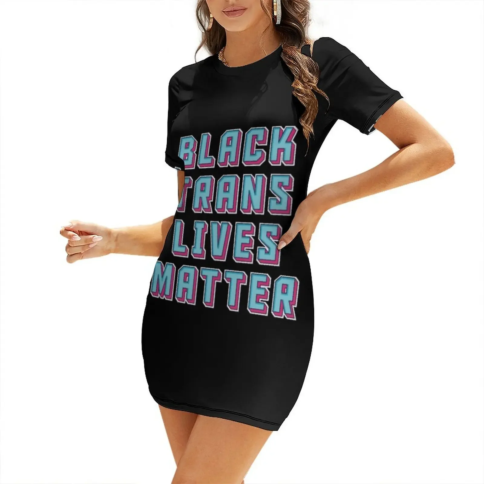 

Black Trans Lives Matter Short-Sleeved Dress women dress wedding dresses for woman dress for woman