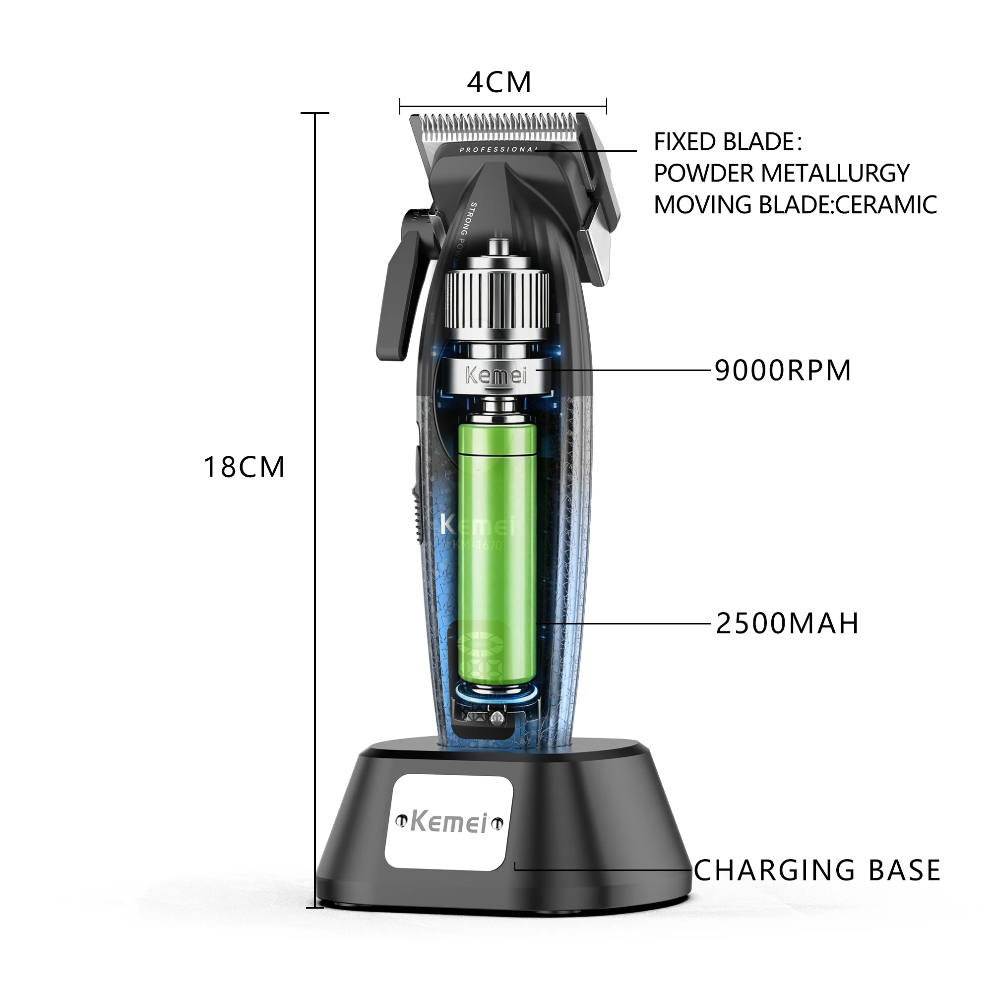 Kemei 1670 Clipper Set Professional Hair 9000 Rpm Barber Kit Hair Full Sex 0 Mm Trimmer For Man Original Machine