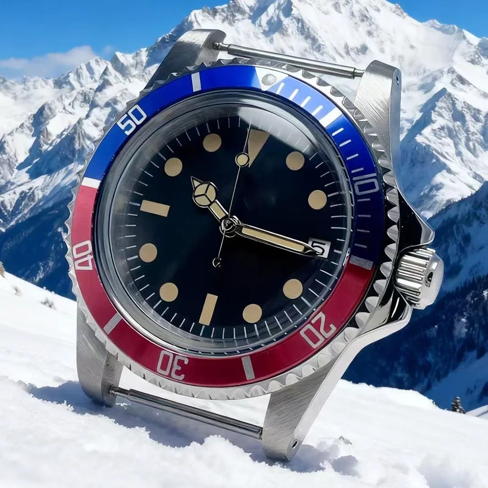 

Diving retro Chinese NH35 movement wristwatch, 39.5mm waterproof stainless steel case, acrylic glass men's wristwatch crown