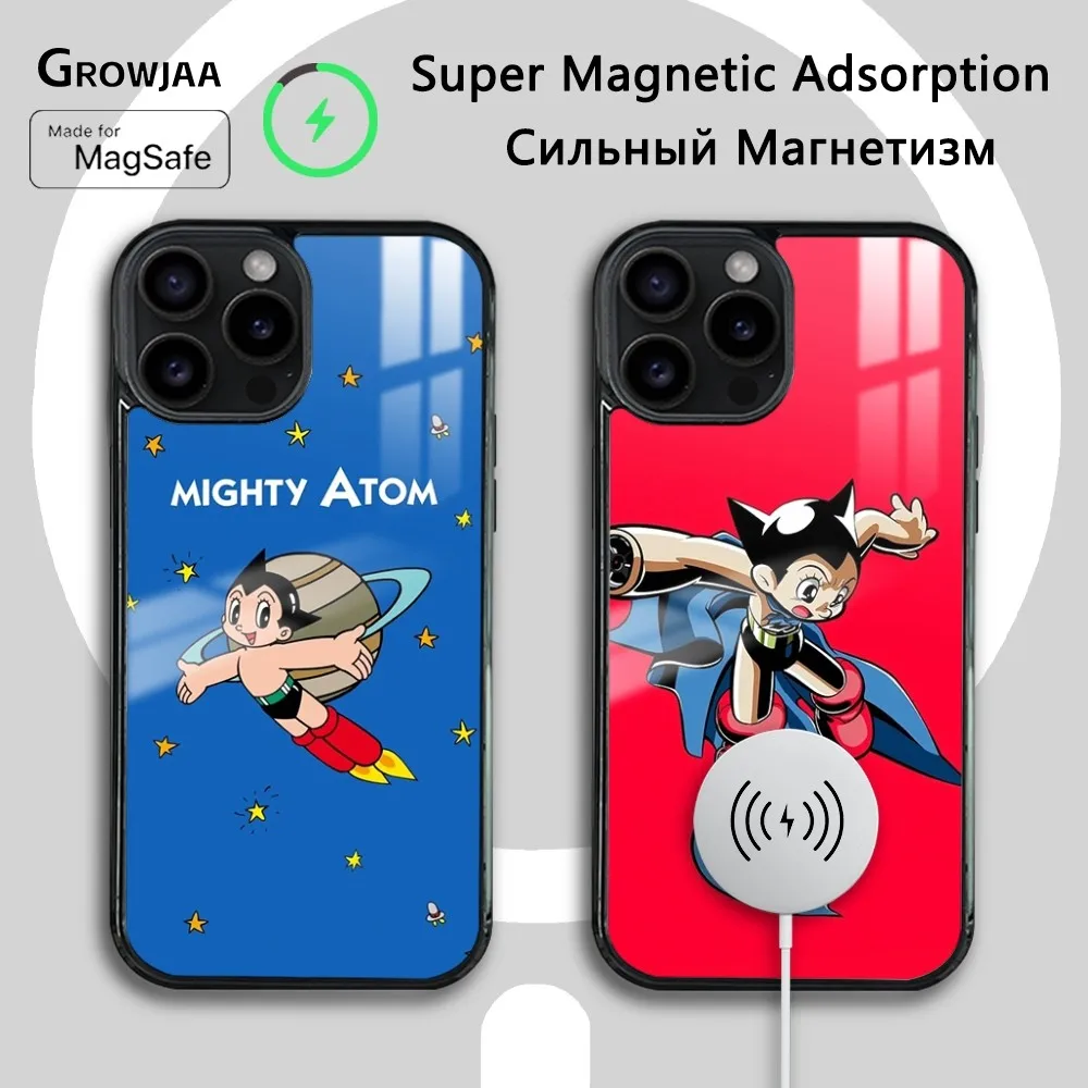 Anime Comic A-Astro Boy Phone Case For iPhone 16 15 14 13 12 11 Pro Max Plus Mini Magsafe Mirror Wireless Magnetic Cover